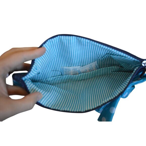 NEW Mary Kay The Weekender Collection Blue Jean Ribbon Travel Make Up Bag Twee - Picture 3 of 5